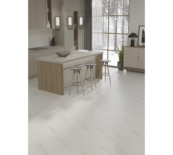 Ламинат EGGER Classic 33 класс износостойкости, 8 мм, 2.54 кв.м в упаковке, влагостойкий, фаска, aqua+ 245 Мрамор Леванто белый