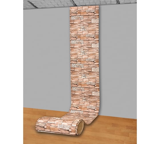 Мягкая самоклеящаяся 3d панель LAKO рулон, каменная кладка 33, 70x600 см, толщина 6 мм LKD-16-05-FC67-1