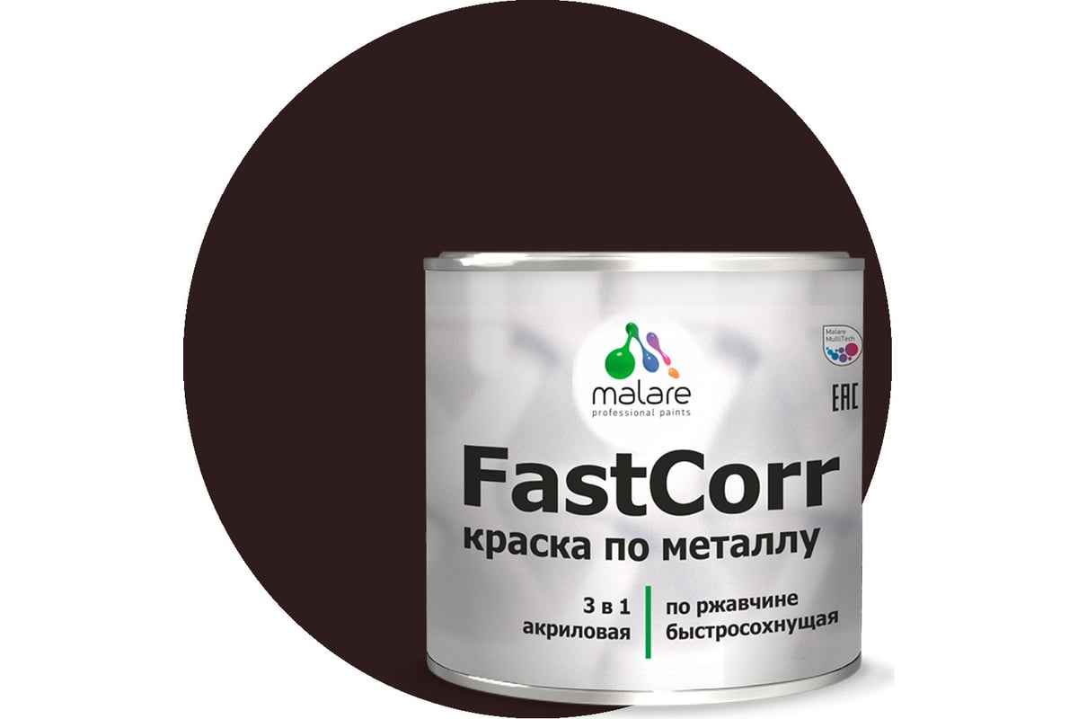 Краска по металлу MALARE FastCorr по ржавчине, антикоррозийная ...