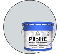 Краска-эмаль фасадная всесезонная зимняя MALARE Pliolite для всех типов поверхностей, RAL 7035, светло-серый, матовая, 12,5 кг КПЛЛТ7035М1250