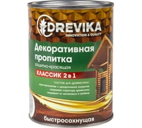 Декоративная пропитка Drevika классик 2 в 1 сосна, 0.75 л 255482