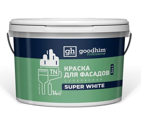 Краска, TN стандарт, супербелая - 14кг, готовый раствор Goodhim 9366