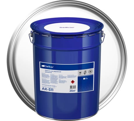 Эмаль Selkor АК 511 белая, 25 кг 15910