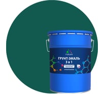 Грунт-эмаль MALARE 3 в 1 по ржавчине, акриловая, зеленый мох, матовая, 20 кг 2038218778891
