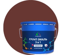 Грунт-эмаль MALARE 3 в 1 по ржавчине, акриловая, красно-коричневый, глянцевая, 10 кг 2038218778631