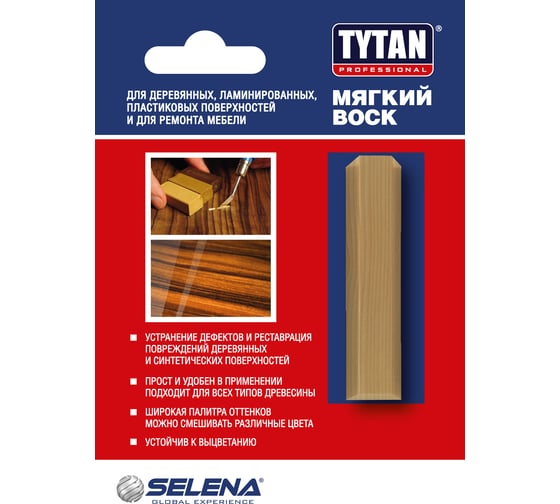Мягкий воск для дерева и мебели TYTAN PROFESSIONAL 02 натуральный дуб 7,5гр 64622 135573 1