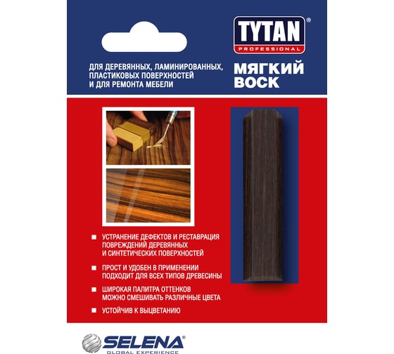 Мягкий воск для дерева и мебели TYTAN PROFESSIONAL 146 венге 7,5гр 64547 135576 1