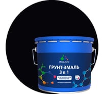 Грунт-эмаль MALARE 3 в 1 по ржавчине, акриловая, черный, глянцевая, 10 кг 2038218778921