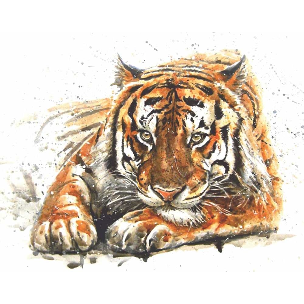 Фотообои Симфония бумажные в спальню 140х140 см Амурский тигр 4 листа В ...