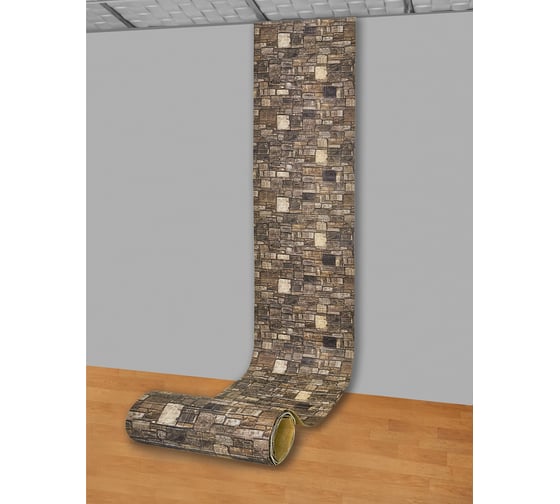 Мягкая самоклеящаяся 3D панель LAKO рулон, каменная кладка 29, 70x600см, толщина 6 мм LKD-16-05-FC89-1-RU