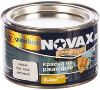 Грунт-эмаль GOODHIM NOVAX 3в1 серый RAL 7042, матовая, 0,4 кг 10861