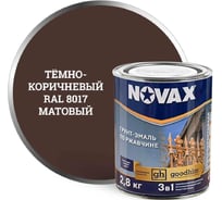 Грунт-эмаль Goodhim NOVAX 3в1 темно-коричневый RAL 8017, матовая, 2,8 кг 39825