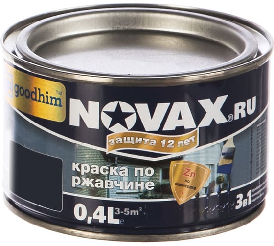 Грунт-эмаль Goodhim NOVAX 3в1 бирюзовый RAL 5021, матовая, 0,4 кг 39481