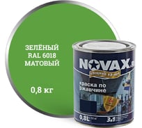 Грунт-эмаль Goodhim NOVAX 3в1 зеленый RAL 6018, матовая, 0,8 кг 39696