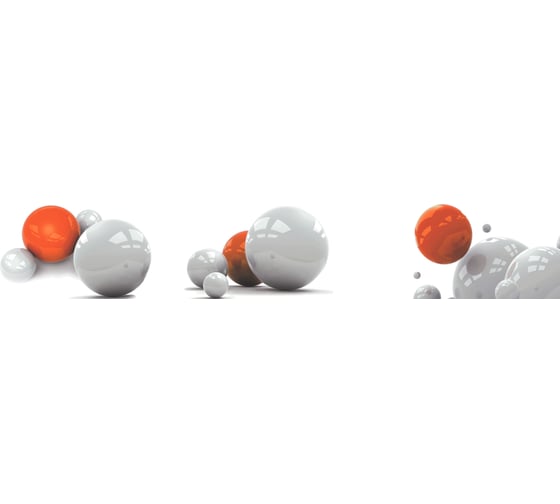 Кухонный фартук ПанельПласт фотопечать, лак, "Шары 3D Орандж", 600x3000 мм 350