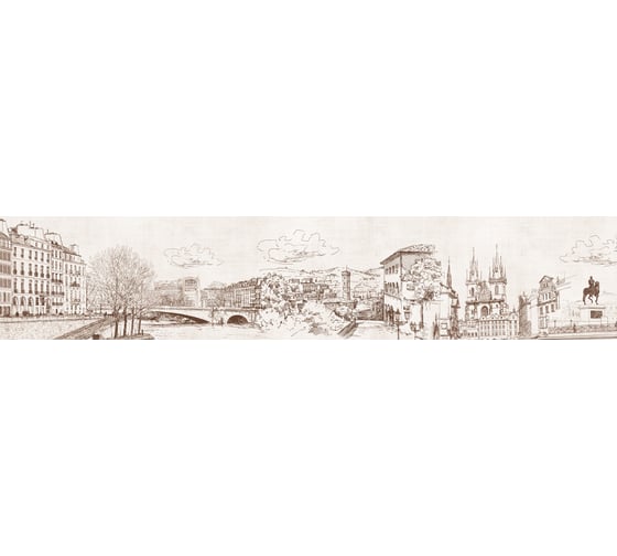 Кухонный фартук ПанельПласт фотопечать, лак, "Европейские зарисовки", 600x3000 мм 081
