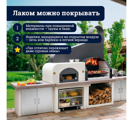 Термостойкий лак для печей, каминов и барбекю Goodhim TEXTURE 550 0,8 л 57724