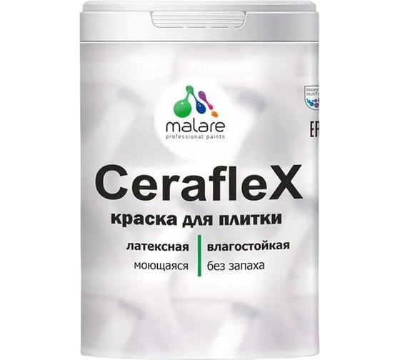 Латексная краска MALARE Ceraflex для кафельной и керамической плитки, аквамарин, 1 кг 2038119867540