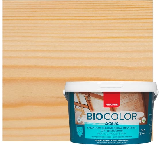 Пропитка NEOMID BIO COLOR aqua бесцветный 0.9л Н-AQUA-0,9/бесц