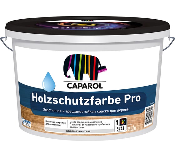 Краска для древесины Caparol HOLZSCHUTZFARBE PRO акриловая, кроющая, универсальная, база 1, 9 л 948104934 1