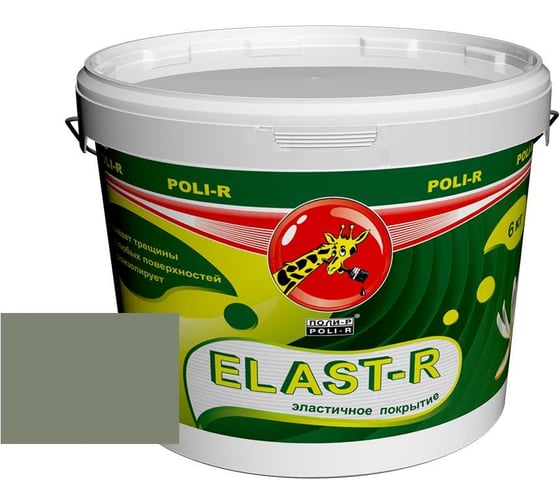 Эластичное покрытие Poli-R Elast-R оливковый, 6 кг 22492