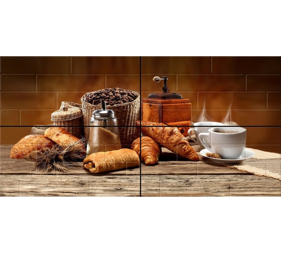 Панно комплект Beryoza Ceramica Брик Кофе кремовый, 1200x600x9 мм, комплект ТГ-00004831
