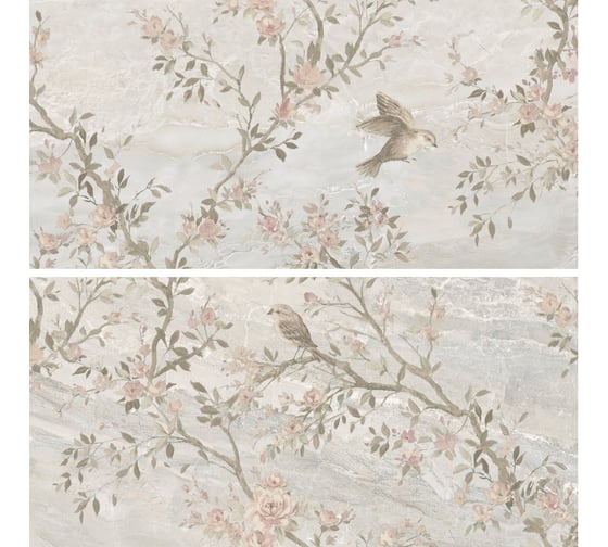 Панно Beryoza Ceramica Dora кремовый, 500x400x8 мм, комплет из 2 шт. ТГ-00005858