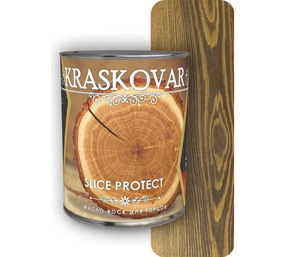 Масло для защиты торцов Kraskovar Slice Protect орех, 0.75 л 1646 1