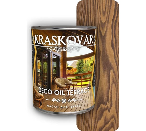 Масло для террас Kraskovar Deco Oil Terrace Орех Гварнери, 0.75 л 1601