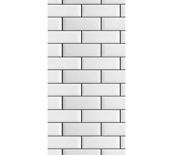 Панель ПВХ ПАНЕЛЬПЛАСТ White Brick фотопечать под лаком, 0,25x2,7 м, Хай-Тек, 10 шт. 8237 1
