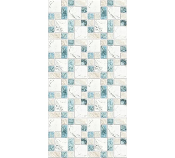Панель ПВХ ПАНЕЛЬПЛАСТ Azure Mosaic фотопечать под лаком, 0,25x2,7 м, Приорити, 10 шт. 8262