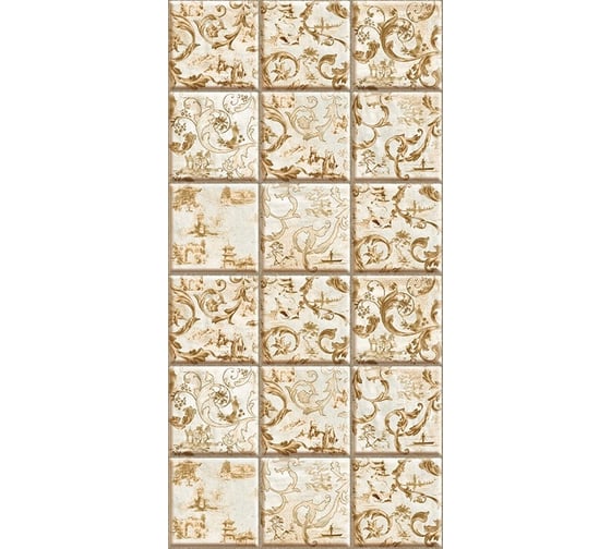 Панель ПВХ ПАНЕЛЬПЛАСТ Arabic Tiles фотопечать под лаком, 0,25x2,7 м, Приорити, 10 шт. 8273