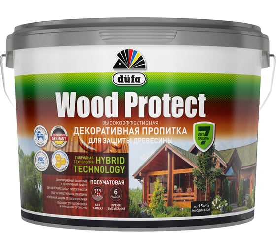 Пропитка Dufa WOOD PROTECT орех, 9 л МП00-011081