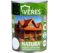 Декоративная пропитка для дерева VERES Natura полуматовая, 0.75 л, белая 262273