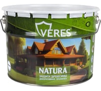 Декоративная пропитка для дерева VERES Natura полуматовая, 9 л, бесцветная 262305