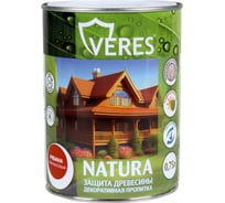 Декоративная пропитка для дерева VERES Natura полуматовая, 0.75 л, рябина 262294