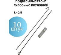 Подвес ПЗШО Армстронг 2x300мм, комплект 10 шт. черная проволока с пружиной X2240274-10