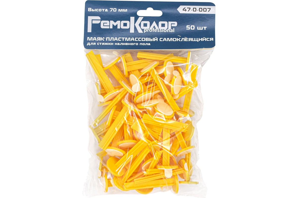 Пластмассовый самоклеящийся маяк для стяжки наливного пола РемоКолор ...