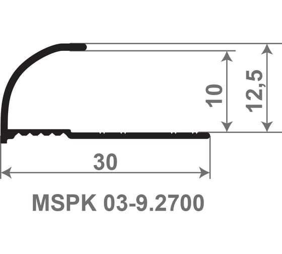 Профиль окантовочный Волшебная палочка MSPK 03-9.2700.15 10мм 2,7м Чёрный УТ000075846