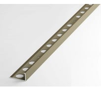 Профиль для плитки ЛУКА алюминиевый окантовочный, 9 мм, 2.7 м, анодированный, шампань УТ000028774