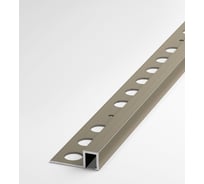 Профиль для плитки ЛУКА алюминиевый окантовочный, 10 мм, 2.7 м, анодированный, шампань УТ000054355