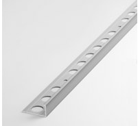 Профиль для плитки ЛУКА алюминиевый окантовочный, 9 мм, 2.7 м, анодированный, серебро УТ000012910