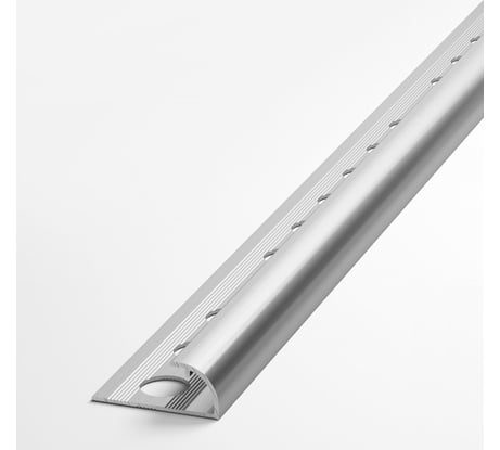 Профиль для плитки ЛУКА алюминиевый окантовочный, 9 мм, 2.7 м, анодированный, серебро УТ000013616