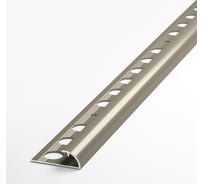 Профиль для плитки ЛУКА алюминиевый окантовочный, 7 мм, 2.7 м, анодированный, шампань УТ000024136