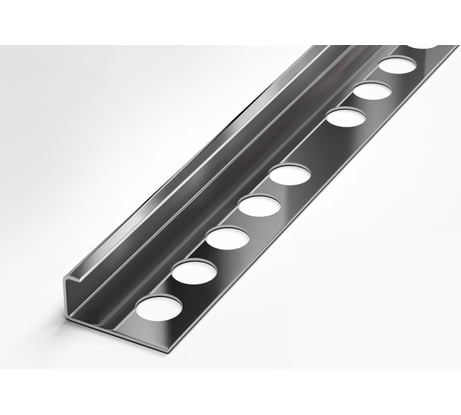 Профиль для плитки ЛУКА из нержавеющей стали 10 мм, 2.7 м, полированный УТ000039169