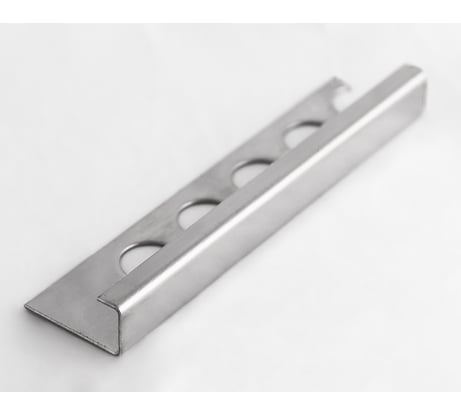 Профиль для плитки ЛУКА из нержавеющей стали 10 мм, 2.7 м, сатинированный УТ000040517