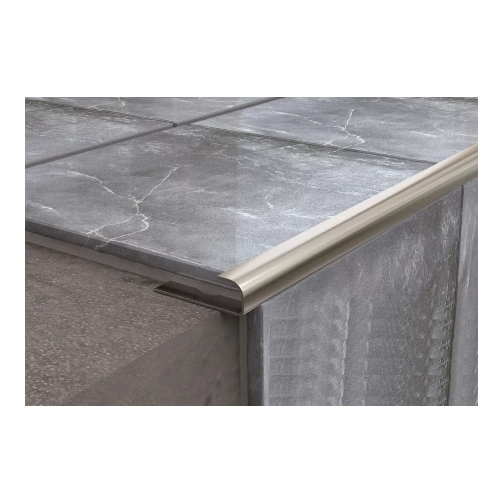 Профиль для плитки ЛУКА из нержавеющей стали 10 мм, 2.7 м, полированный ...