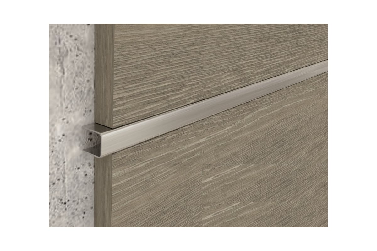 Профиль для плитки ЛУКА из нержавеющей стали бордюр-вставка 10х10 мм, 2 ...