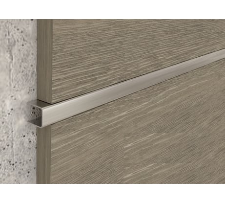 Профиль для плитки ЛУКА из нержавеющей стали бордюр-вставка 10х10 мм, 2.7 м, полированный УТ000042992