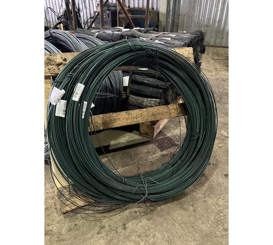 Проволока металлическая с полимерным покрытием СЕТКА АЛЬКОР d2,5 мм бухта 25,0 кг +/- 10 процентов, темно-зеленая 90320